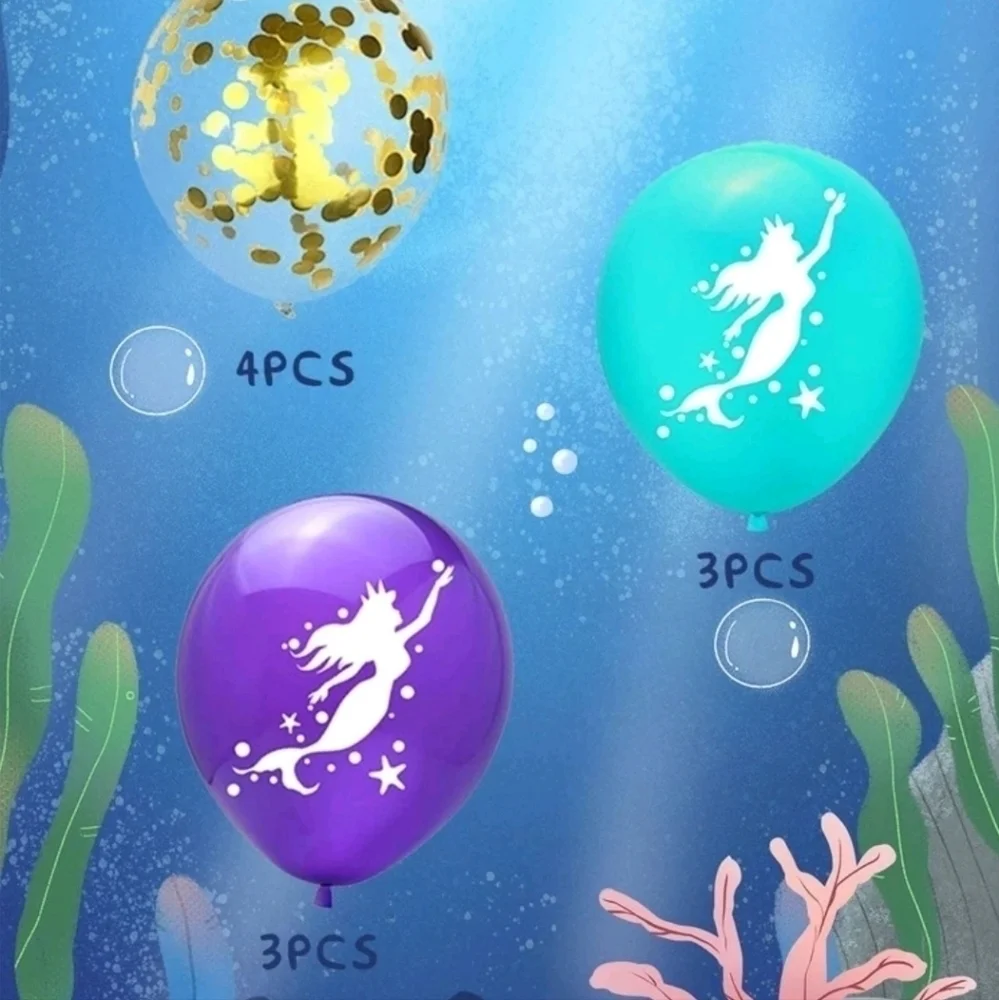 𝅺mermaid Party Supply Balloons